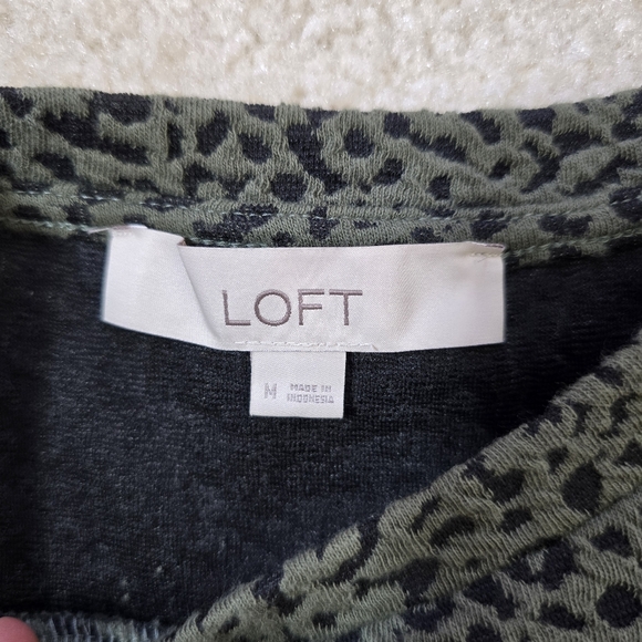 LOFT Black and Green Midi Dress - Picture 4 of 6